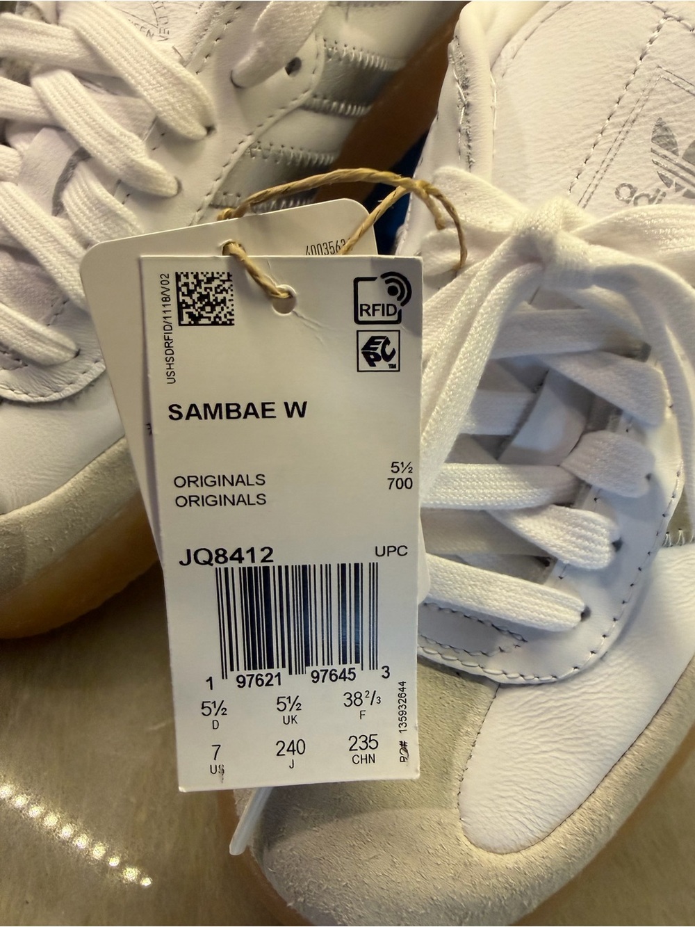 adidas Samba Platform Sneakers in White with Silver Accents - Picture 4 of 6